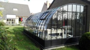 staal, stalen, siersmeedwerk, smeedijzer, smeedsierwerk, serre, smeedijzeren serre, gebogen serre, boogserre