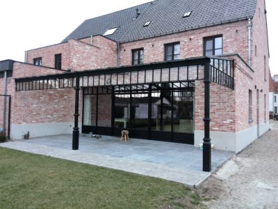 staal, stalen afdak, overkapping terras, afdak, terras, stalen, siersmeedwerk, smeedsierwerk, sierwerk