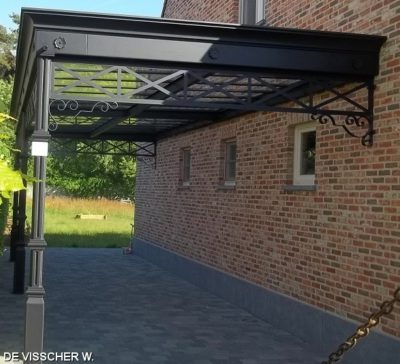 staal, stalen afdak, overkapping terras, afdak, terras, stalen, siersmeedwerk, smeedsierwerk, sierwerk