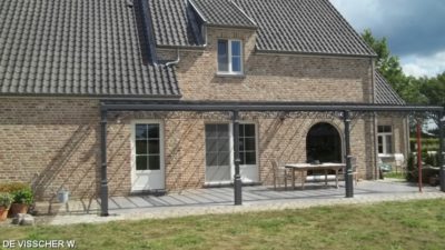 staal, stalen afdak, overkapping terras, afdak, terras, stalen, siersmeedwerk, smeedsierwerk, sierwerk