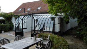staal, stalen, siersmeedwerk, smeedijzer, smeedsierwerk, serre, smeedijzeren serre, gebogen serre, boogserre