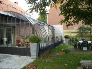 staal, stalen, siersmeedwerk, smeedijzer, smeedsierwerk, serre, smeedijzeren serre, gebogen serre, boogserre