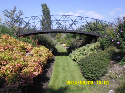 staal, smeedijzer, tuinsmeedwerk, brug, smeedijzeren brug