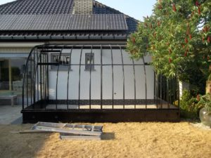 staal, stalen, siersmeedwerk, smeedijzer, smeedsierwerk, serre, smeedijzeren serre, gebogen serre, boogserre