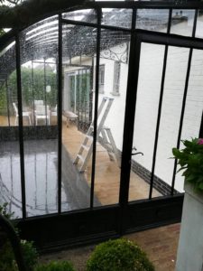 staal, stalen, siersmeedwerk, smeedijzer, smeedsierwerk, serre, smeedijzeren serre, gebogen serre, boogserre