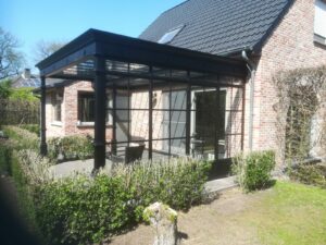 staal, stalen afdak, overkapping terras, afdak, terras, stalen, siersmeedwerk, smeedsierwerk, sierwerk