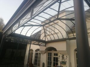 staal, stalen afdak, overkapping terras, afdak, terras, stalen, siersmeedwerk, smeedsierwerk, sierwerk